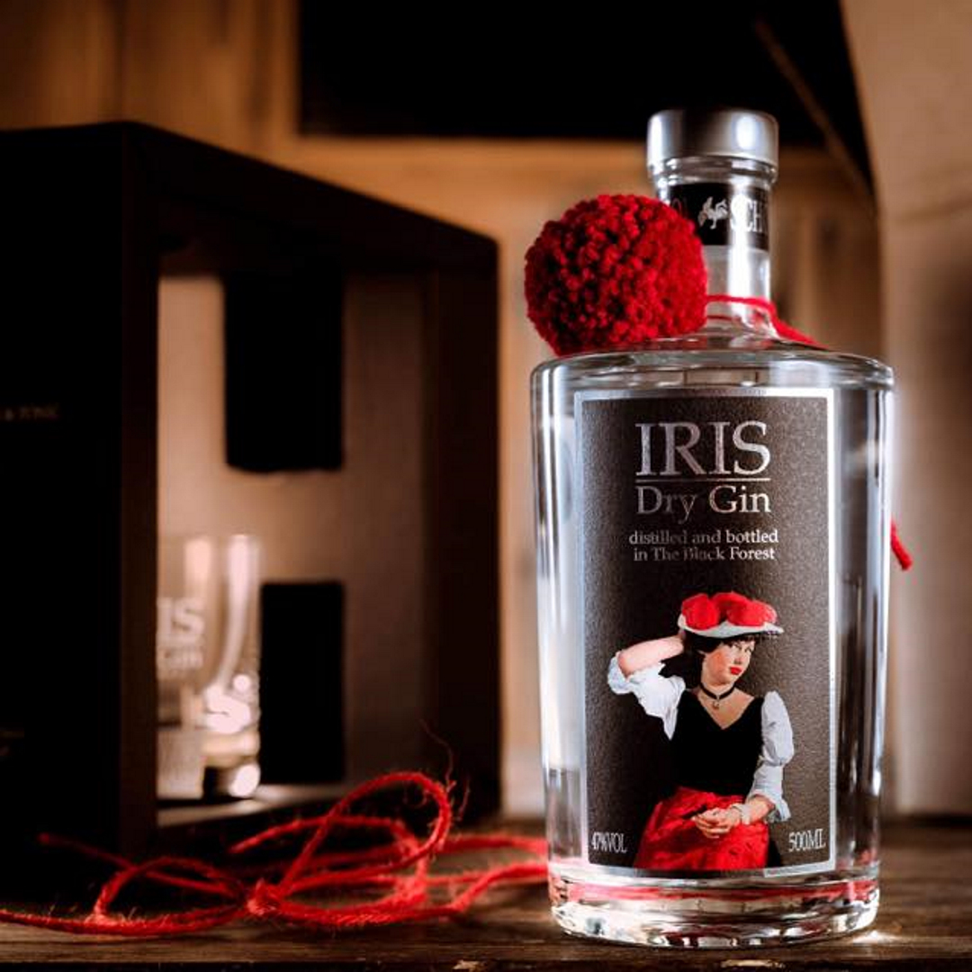 Iris Dry Gin Set 1 50 cl Flasche Iris Gin + 2 Iris Gin Gläser